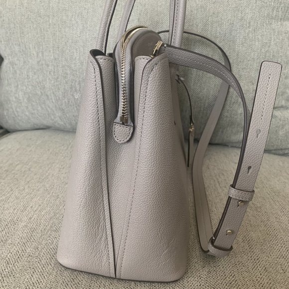 Kate Spade Margaux Medium Satchel Bag True Taupe Crossbody Gray - Picture 9 of 14